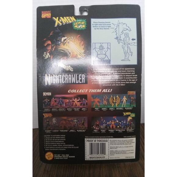 Vintage 1996 Toy Biz Classics Black & Silver Nightcrawler 5" Light Figure X-Men - Picture 2 of 3